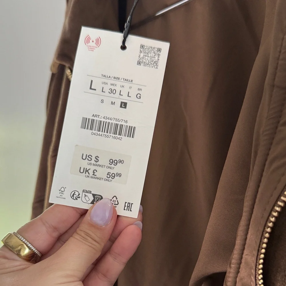 Zara Brown Suede Jacket - Picture 4 of 6